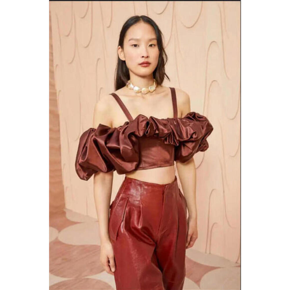 $690 Retail Ulla Johnson Fia Top in Mahogany NWT, Size 0